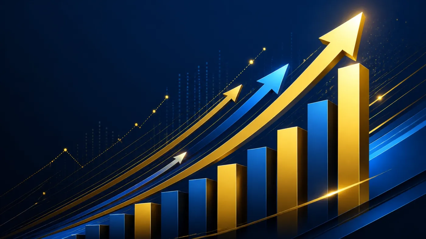 Abstract upward growth trajectory representing business ROI and SEO success