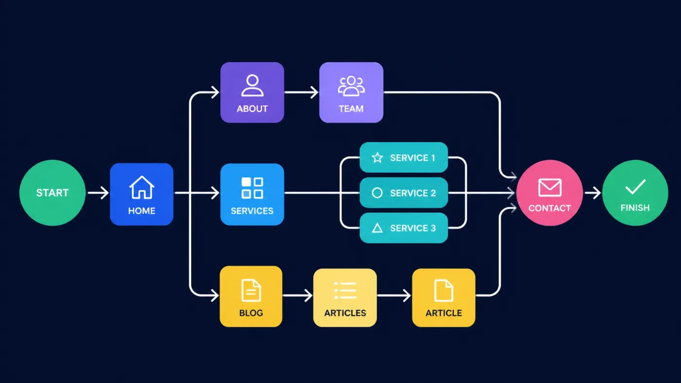 Abstract maze-like flow chart representing smooth user navigation
