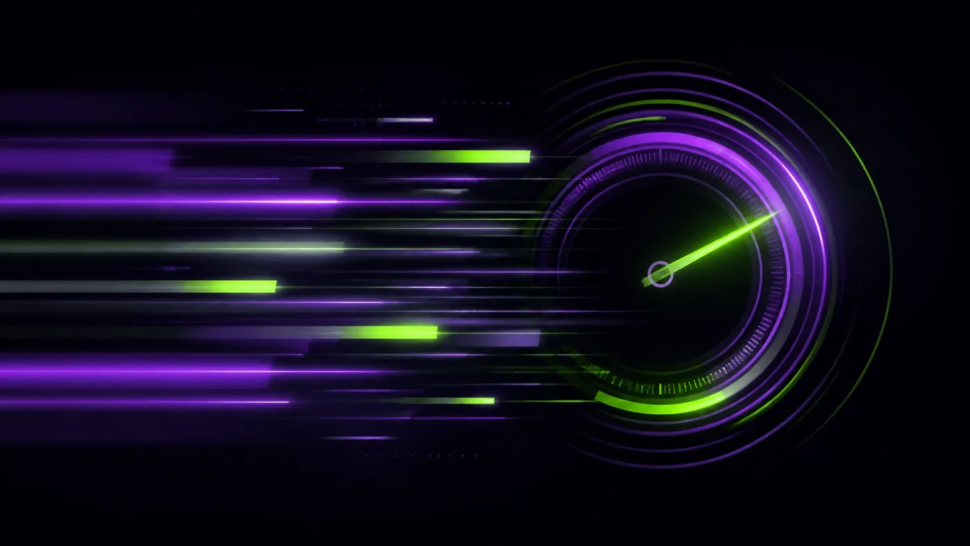 Abstract art representing fast digital loading speed and performance