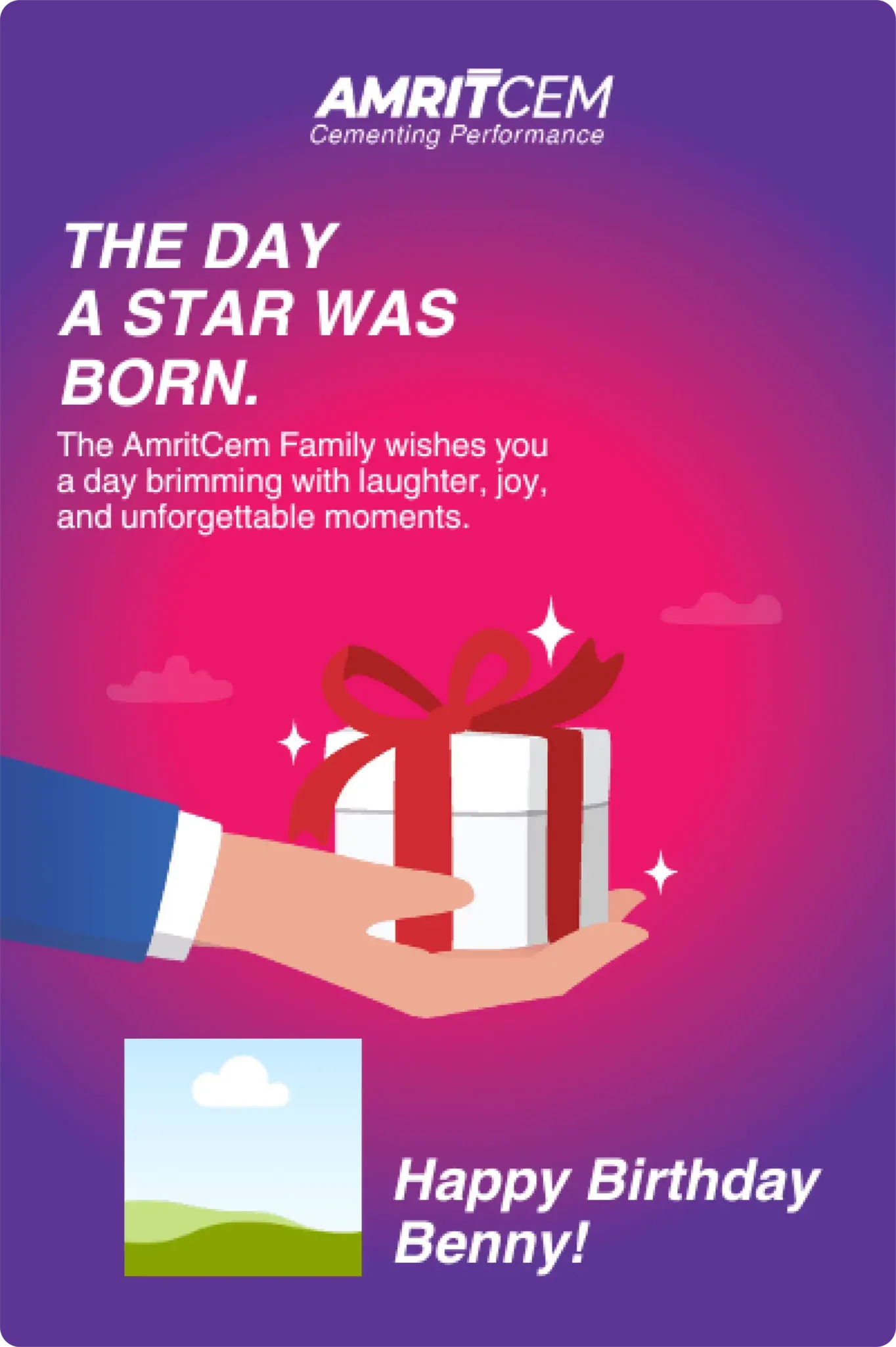 A birthday emailer reading The day a star was born