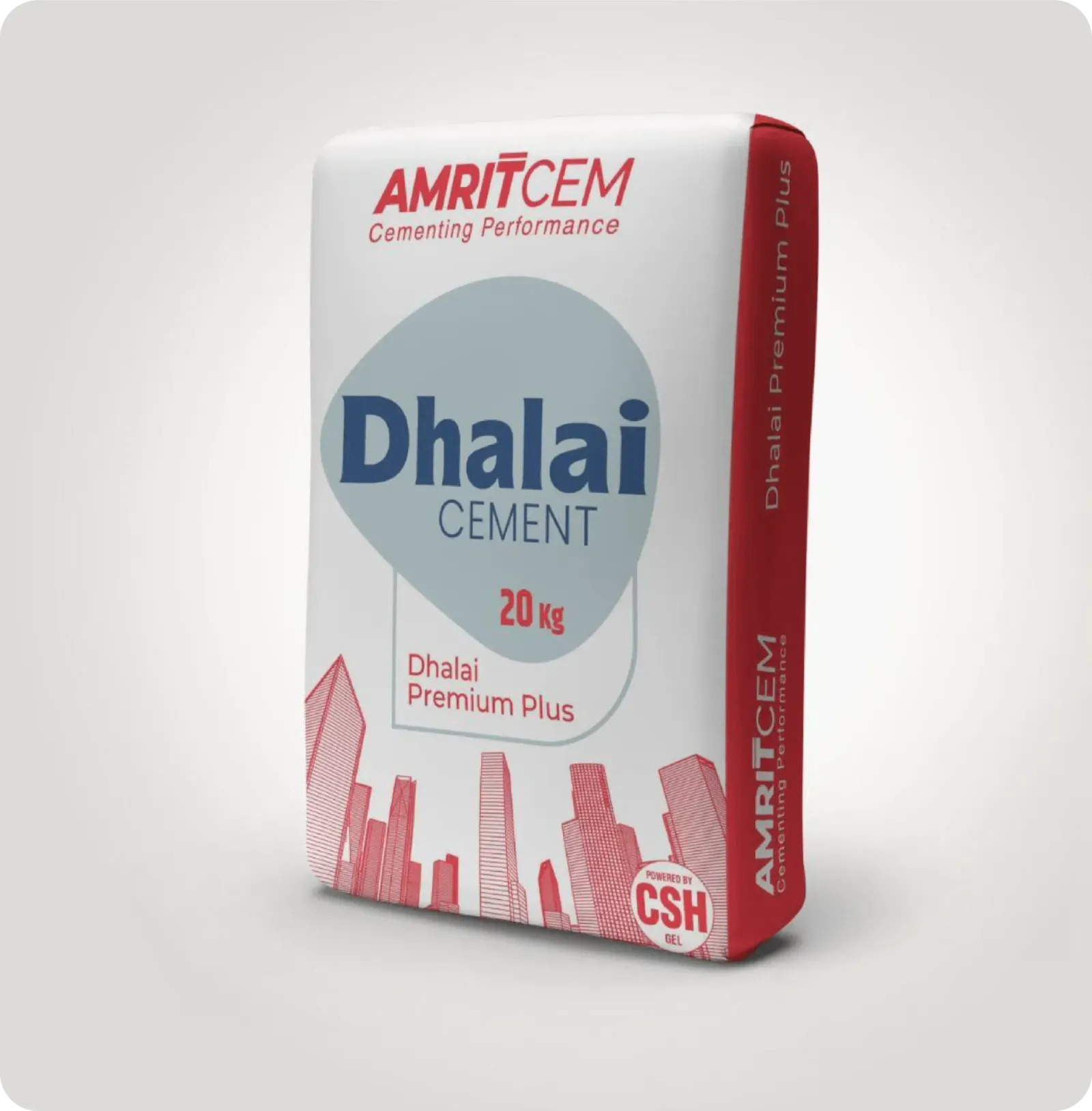 The Dhalai Cement 20kg bag in blue and white
