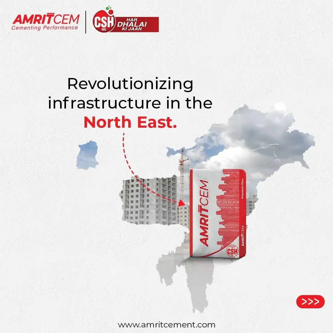 Social post reading Revolutionizing infrastructure in the North East, over a map of the region
