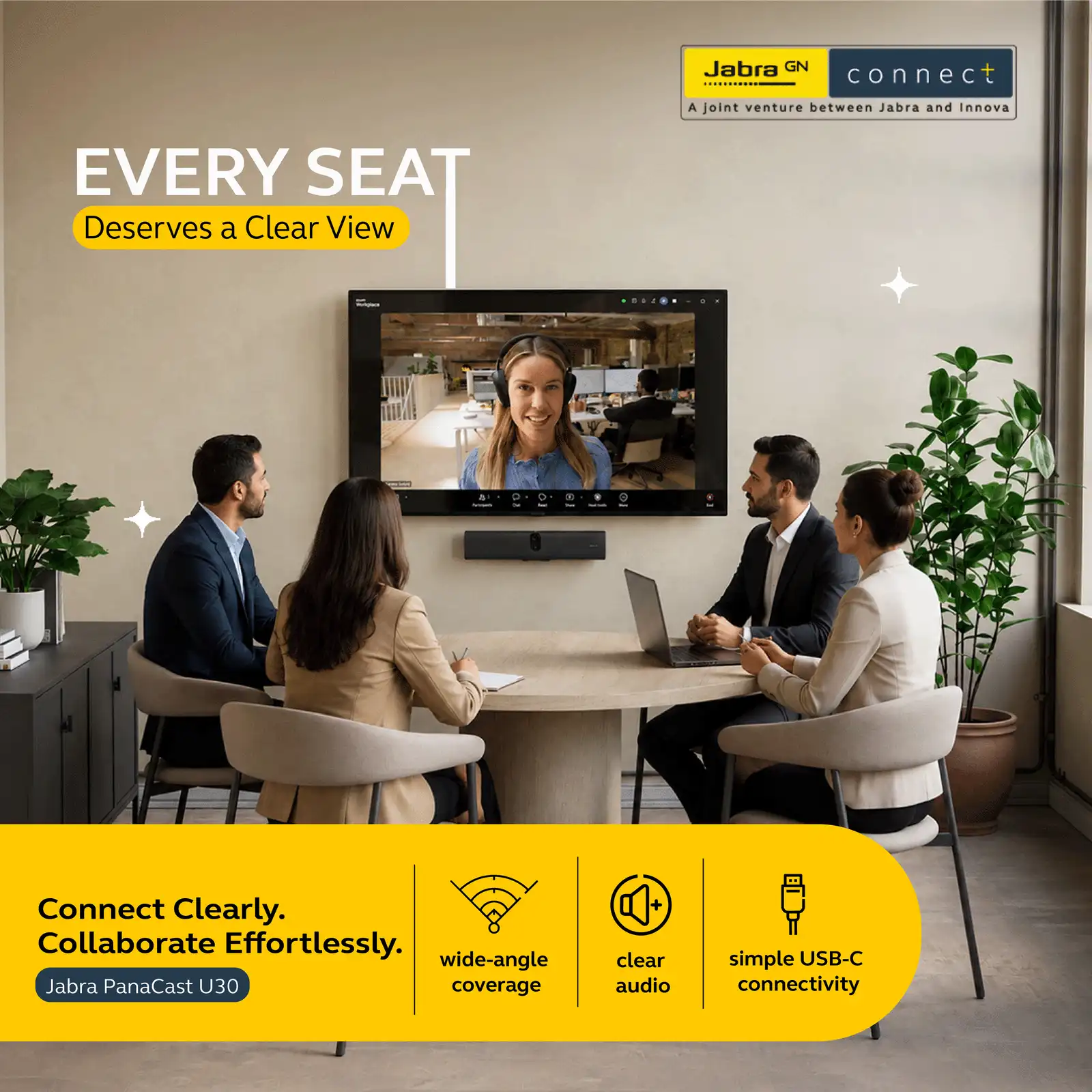 Every Seat Deserves a Clear View, PanaCast U30 in a meeting room