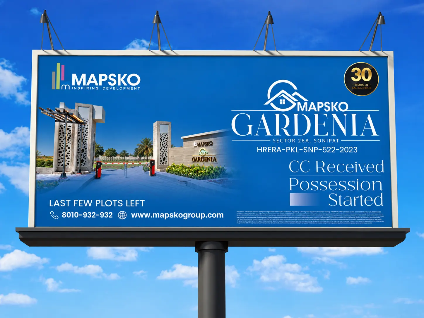 Mapsko billboard on a city highway overpass